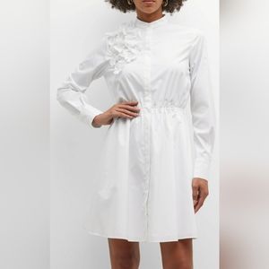 Jason Wu Poplin Button-Down Dress w/ 3D Flowers
